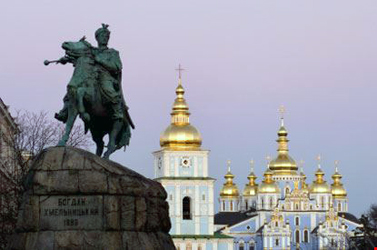 Ucraina. La statua dell'etamano Bohdan Khmelnytsky a Kiev