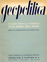 La copertina della rivista Geopolitica (1939-1942) curata da Ernesto Massi e Giorgio Roletto