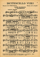 Lo spartito di Dicitencello vuje del 1930, parole del poeta Enzo Fusco, musiche di Rodolfo Falvo