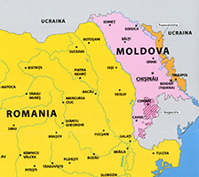 Nella cartina la fascia della Transnistria avanposto russo che minaccia la Moldova