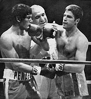 Un momento del match Benvenuti vs Monzón, 1971