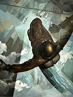 Il Tempo del Futurismo, Aereopittura: Tullio Crali, Prima che si apra il paracadute, Olio su tela, 1939