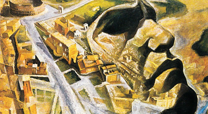 Ugo Savoia, Il corpo di Mussolini, Neri Pozza. Nell'illustrazione un particolare del quadro di foto Alfredo Gauro Ambrosi 'Aeroritratto di Mussolini aviatore'