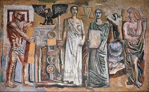 Mario Sironi, La Giustizia, 1936-1938, Mosaico, Milano, Palazzo di Giustizia