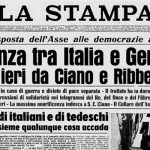 La notizia della stipula del Patto d’Acciaio tra Italia e Germania il 22 maggio 1939