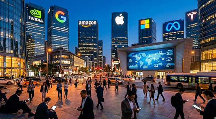 Le sette principali Big Tech: Nvidia, Microsoft, Apple, Alphabet (Google) Amazon, Meta e Tesla