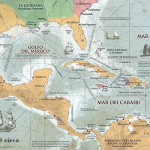 Cartina dell'Impero spagnolo nelle americhe. Anno 1750 circa