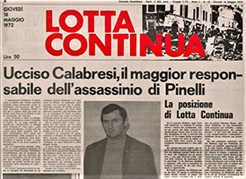 La copertina di Lotta Continua del 18 maggio 1972 che 'celebra' l'omicidio del commissario Luigi Calabresi