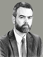 Francesco Borgonovo (caricatura realizzata con l'IA)