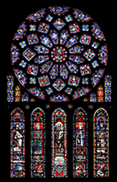 Medioevo. Rosone della Cattedrale di Chartres, capolavoro dell'arte gotica del XIII secolo