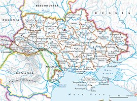 I confini dell'Ucraina prima dell'attacco russo del 2014