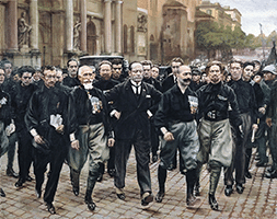 Gli incendiari. «Marcia su Roma», dipinto di Giacomo Balla realizzato tra il 1931 e il ’32 sul retro del suo quadro «Velocità astratta» del 1913 